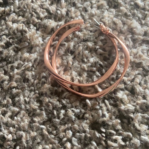 Paparazzi Rose Gold Wavy Hoop Earrings